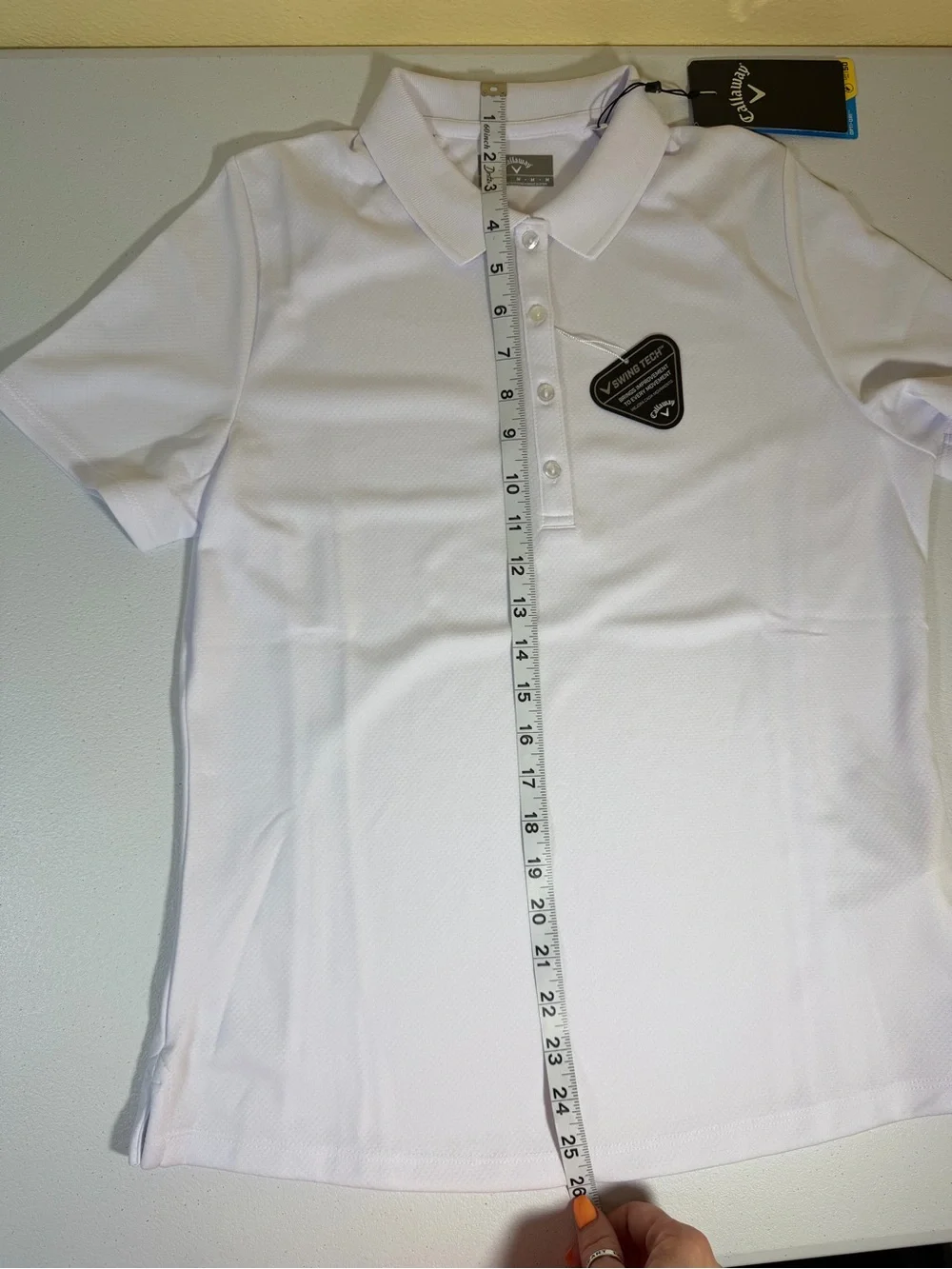 Callaway Swing Tech White Golf Polo Shirt Youth Medium Unisex NWT Opti-Dri SPF50